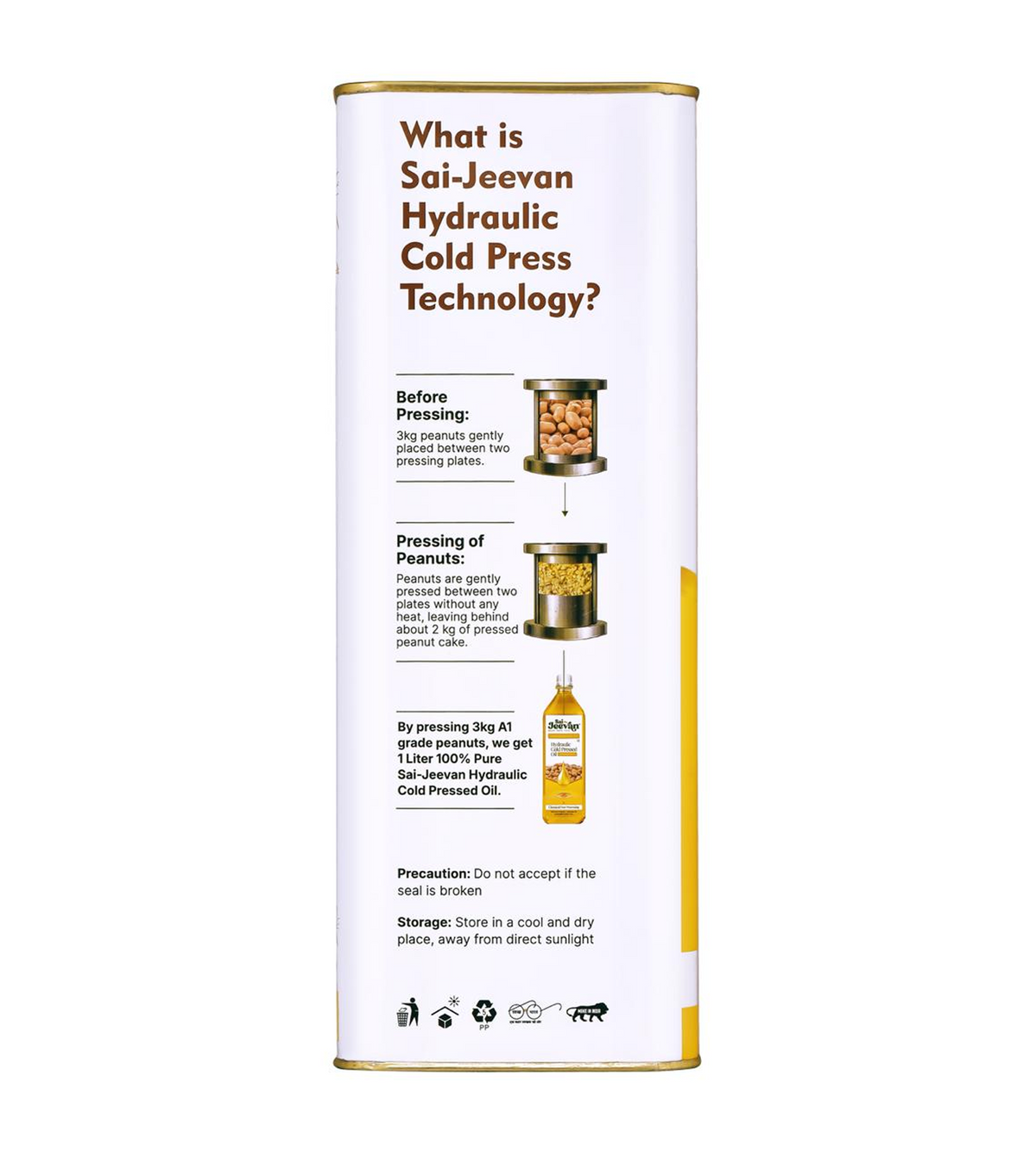 Sai-Jeevan Naturally Cold Pressed Groundnut Oil 5L